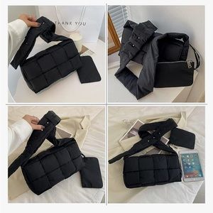 Puffer Woven Crossbody Bag